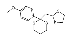 2-(1,3-dithiolan-2-ylmethyl)-2-(4-methoxyphenyl)-1,3-dithiane结构式