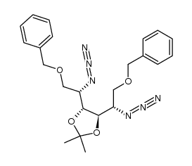3,5-diazido-1,6-di-O-benzyl-2,5-dideoxy-3,4-O-methylethylidene-L-iditol Structure