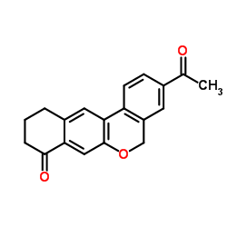 3-Acetyl-10,11-dihydro-5H-dibenzo[c,g]chromen-8(9H)-one Structure