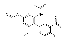 2,4-Diacetamido-5-(4-chloro-3-nitrophenyl)-6-ethylpyrimidine结构式