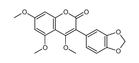 3-(1,3-Benzodioxol-5-yl)-4,5,7-trimethoxy-2H-1-benzopyran-2-one结构式