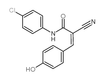 N-(4-chlorophenyl)-2-cyano-3-(4-hydroxyphenyl)prop-2-enamide结构式