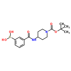 (3-((1-(tert-butoxycarbonyl)piperidin-4-yl)carbamoyl)phenyl)boronic acid picture