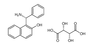 (R)-(-)-1-(alpha-氨基苄基)-2-萘酚酒石酸结构式