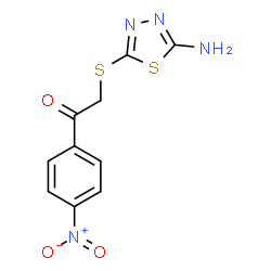 2-[(5-amino-1,3,4-thiadiazol-2-yl)sulfanyl]-1-{4-nitrophenyl}ethanone结构式