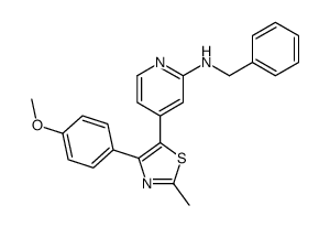 N-benzyl-4-[4-(4-methoxyphenyl)-2-methyl-1,3-thiazol-5-yl]pyridin-2-amine结构式