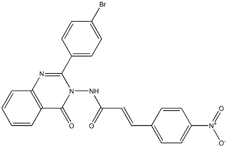 2-Propenamide, N-[2-(4-bromophenyl)-4-oxo-3(4H)-quinazolinyl]-3-(4-nitrophenyl)-结构式