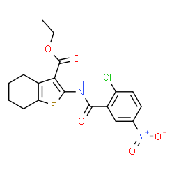 ethyl 2-(2-chloro-5-nitrobenzamido)-4,5,6,7-tetrahydrobenzo[b]thiophene-3-carboxylate structure