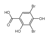 Benzoic acid, 3,5-dibromo-2,4-dihydroxy-结构式