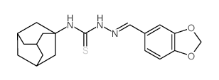 3-(1-adamantyl)-1-(benzo[1,3]dioxol-5-ylmethylideneamino)thiourea结构式