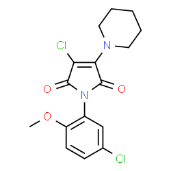 3-Chloro-1-(5-chloro-2-methoxyphenyl)-4-(1-piperidinyl)-1H-pyrrole-2,5-dione picture