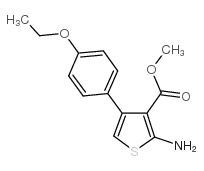 2-氨基-4-(4-乙氧基苯基)-3-噻吩羧酸甲酯结构式