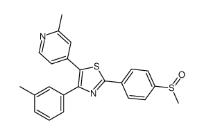 4-(3-methylphenyl)-5-(2-methylpyridin-4-yl)-2-(4-methylsulfinylphenyl)-1,3-thiazole Structure