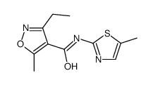 3-Ethyl-5-methyl-N-(5-methyl-1,3-thiazol-2-yl)-1,2-oxazole-4-carb oxamide结构式