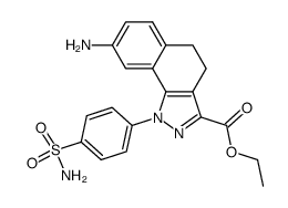 ethyl 8-amino-1-[4-(aminosulfonyl)phenyl]-4,5-dihydro-1H-benzo[g]indazole-3-carboxylate结构式