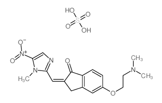 1H-Inden-1-one, 5-[2- (dimethylamino)ethoxy]-2, 3-dihydro-2-[(1-methyl-5-nitro-1H-imidazol-2-yl)methylene]-, sulfate (1:1)结构式