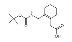 [2-(N-t-Butoxycarbonylaminomethyl)-1-cyclohexen-1-yl]-acetic acid结构式