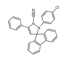 2'-(4-chloro-phenyl)-5'-phenyl-spiro[fluorene-9,3'-pyrazole]-1'-carbonitrile结构式