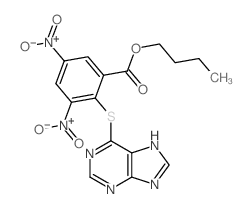 Benzoic acid,3,5-dinitro-2-(9H-purin-6-ylthio)-, butyl ester结构式