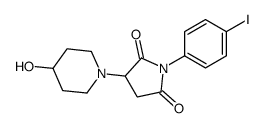 3-(4-hydroxypiperidin-1-yl)-1-(4-iodophenyl)pyrrolidine-2,5-dione结构式