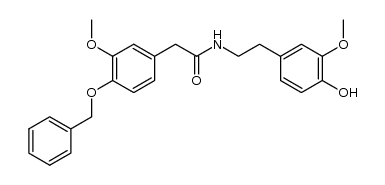 (4-benzyloxy-3-methoxy-phenyl)-acetic acid-(4-hydroxy-3-methoxy-phenethylamide)结构式