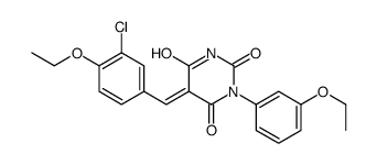 (5E)-5-[(3-chloro-4-ethoxyphenyl)methylidene]-1-(3-ethoxyphenyl)-1,3-diazinane-2,4,6-trione Structure