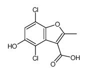 4,7-dichloro-5-hydroxy-2-methyl-benzofuran-3-carboxylic acid结构式