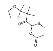 1-acetoxy-3-methyl-3-(2-methyl-[1,3]dioxolan-2-yl)-1-methylsulfanyl-butan-2-one结构式