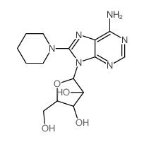 9H-Purin-6-amine, 9-b-D-arabinofuranosyl-8-(1-piperidinyl)-结构式