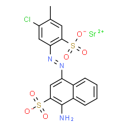 strontium 1-amino-4-[(5-chloro-4-methyl-2-sulphonatophenyl)azo]naphthalene-2-sulphonate structure