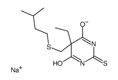 sodium,5-ethyl-5-(3-methylbutylsulfanylmethyl)-2-sulfanylidenepyrimidin-3-ide-4,6-dione Structure
