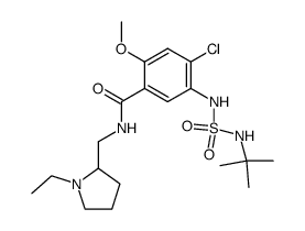 N-(1-ethyl-2-pyrrolidinylmethyl)-2-methoxy-4-chloro-5-t-butylaminosulfonamidobenzamide结构式
