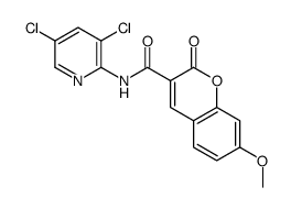 N-(3,5-dichloropyridin-2-yl)-7-methoxy-2-oxochromene-3-carboxamide结构式