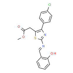 4-(p-Chlorophenyl)-2-[(o-hydroxybenzylidene)amino]-5-thiazoleacetic acid methyl ester Structure