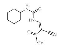 (Z)-2-cyano-3-(cyclohexylcarbamoylamino)prop-2-enamide结构式