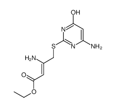 ethyl 3-amino-4-[(6-amino-4-oxo-1H-pyrimidin-2-yl)sulfanyl]but-2-enoate结构式