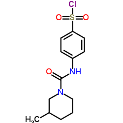 4-[(3-METHYLPIPERIDINE-1-CARBONYL)AMINO]BENZENESULFONYLCHLORIDE结构式