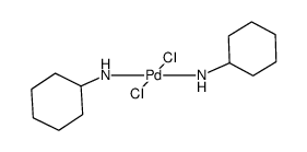 trans-dichlorobis(cyclohexylamine)palladium(II) Structure