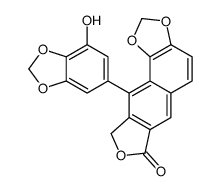 10-(7-hydroxy-1,3-benzodioxol-5-yl)-9H-[2]benzofuro[6,5-g][1,3]benzodioxol-7-one结构式