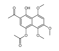 (3-acetyl-4-hydroxy-5,7,8-trimethoxynaphthalen-1-yl) acetate结构式
