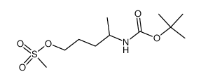 Methanesulfonic acid 4-tert-butoxycarbonylamino-pentyl ester结构式