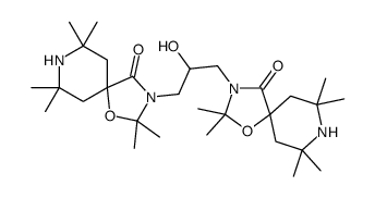 3,3'-(2-hydroxypropane-1,3-diyl)bis[2,2,7,7,9,9-hexamethyl-1-oxa-3,8-diazaspiro[4.5]decan-4-one] structure