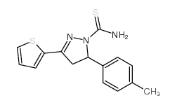 3-(thiophen-2-yl)-5-p-tolyl-4,5-dihydro-1h-pyrazole-1-carbothioamide Structure