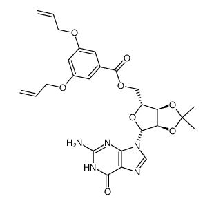 5'-(3,5-bis(allyloxy)benzoyl)-2',3'-isopropylidene guanosine Structure