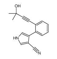 4-[2-(3-hydroxy-3-methylbut-1-ynyl)phenyl]-1H-pyrrole-3-carbonitrile Structure