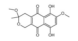 6,9-dihydroxy-3,7-dimethoxy-3-methyl-3,4-dihydro-1H-benz[g]isochromene-5,10-quinone结构式