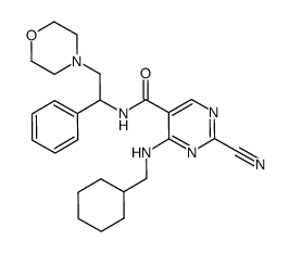 2-cyano-4-(cyclohexylmethylamino)pyrimidine-5-carboxylic acid (2-morpholin-4-yl-1-phenylethyl)amide结构式