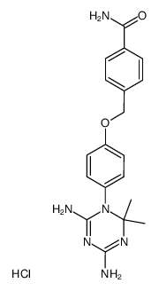 4-[4-(4,6-Diamino-2,2-dimethyl-2H-[1,3,5]triazin-1-yl)-phenoxymethyl]-benzamide; hydrochloride Structure