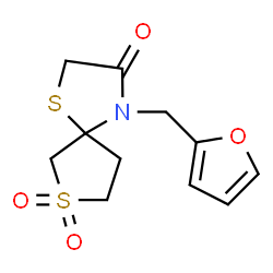 4-(furan-2-ylmethyl)-1,7$l^{6}-dithia-4-azaspiro[4.4]nonane-3,7,7-trione结构式