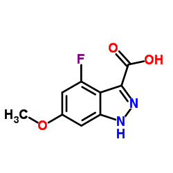 4-FLUORO-6-METHOXY-3-(1H)INDAZOLE CARBOXYLIC ACID结构式